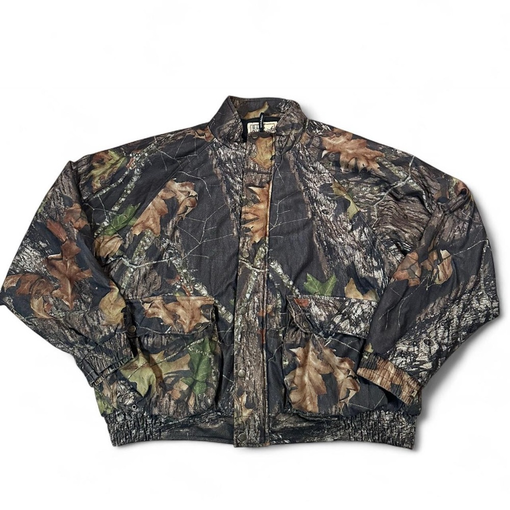 Woolrich Vintage Menโs Mossy Oak Insulated Outdoor Hunting Bomber Jacket Size XL